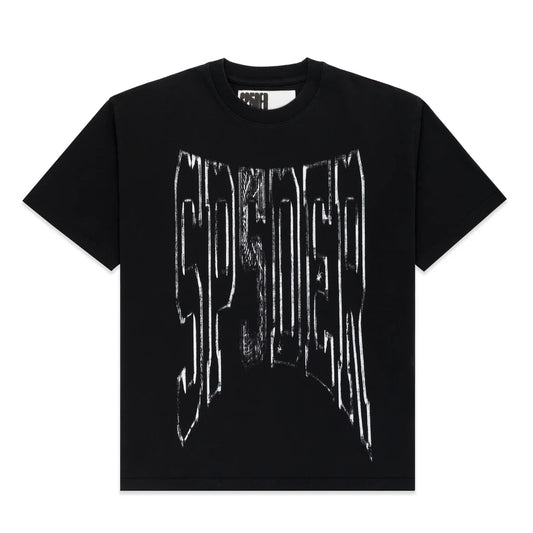 Sp5der Black Diffused Collegiate T-Shirt