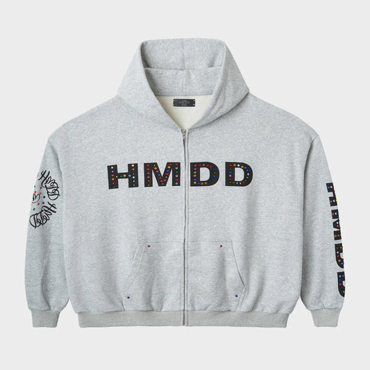 HMDD Grey Chimstone Zip Hoodie