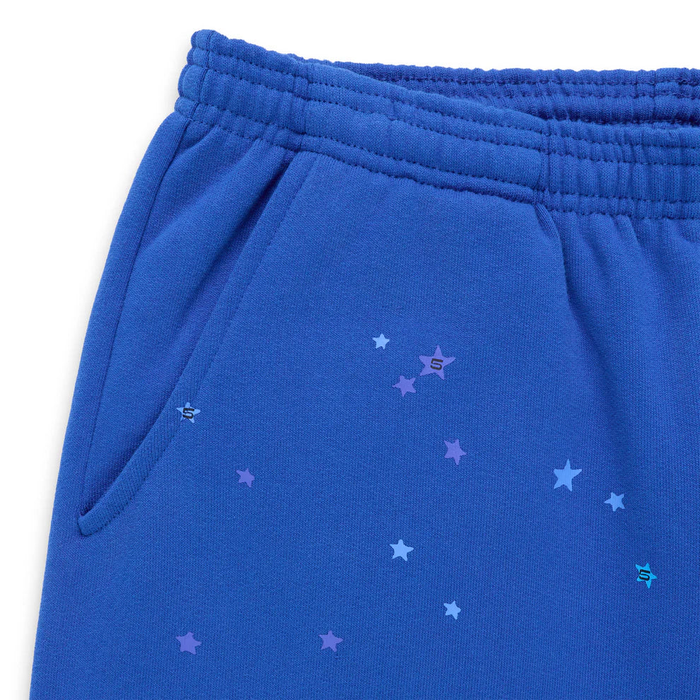 Sp5der Blue Rhinestone Punk V2 Sweatpants