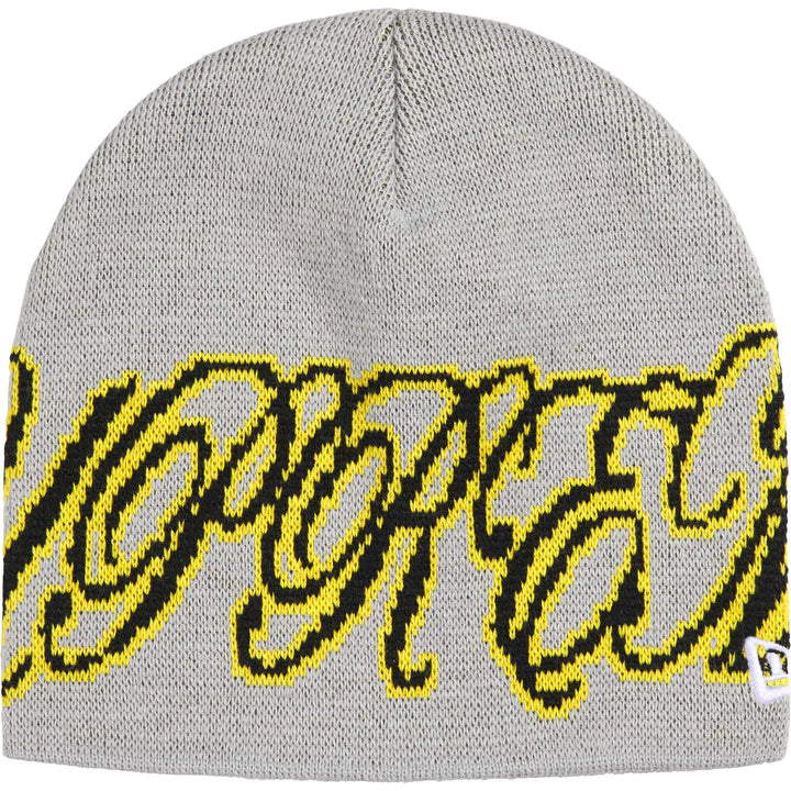 Supreme New Era Grey Cursive Beanie