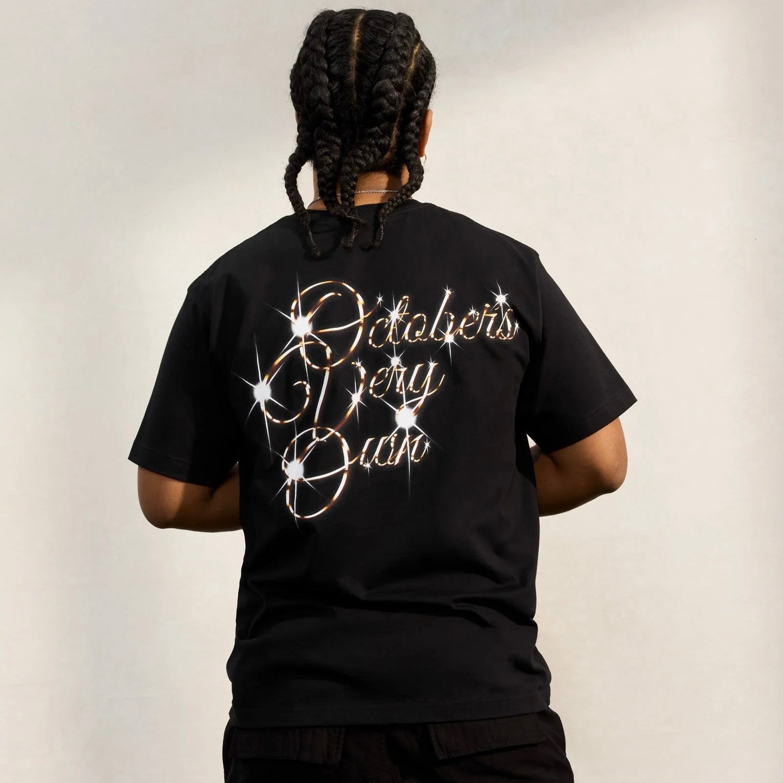 OVO Black Bling T-Shirt On Body Back