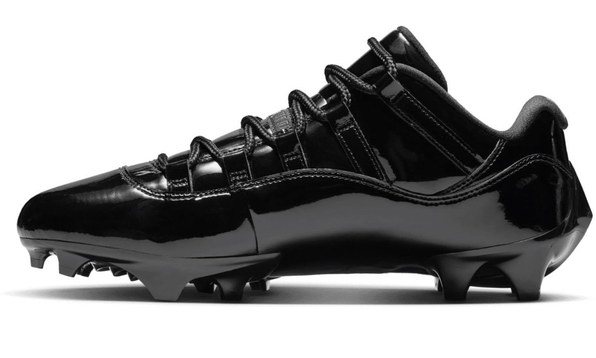 Jordan 11 Low TD Patent Black Cleats