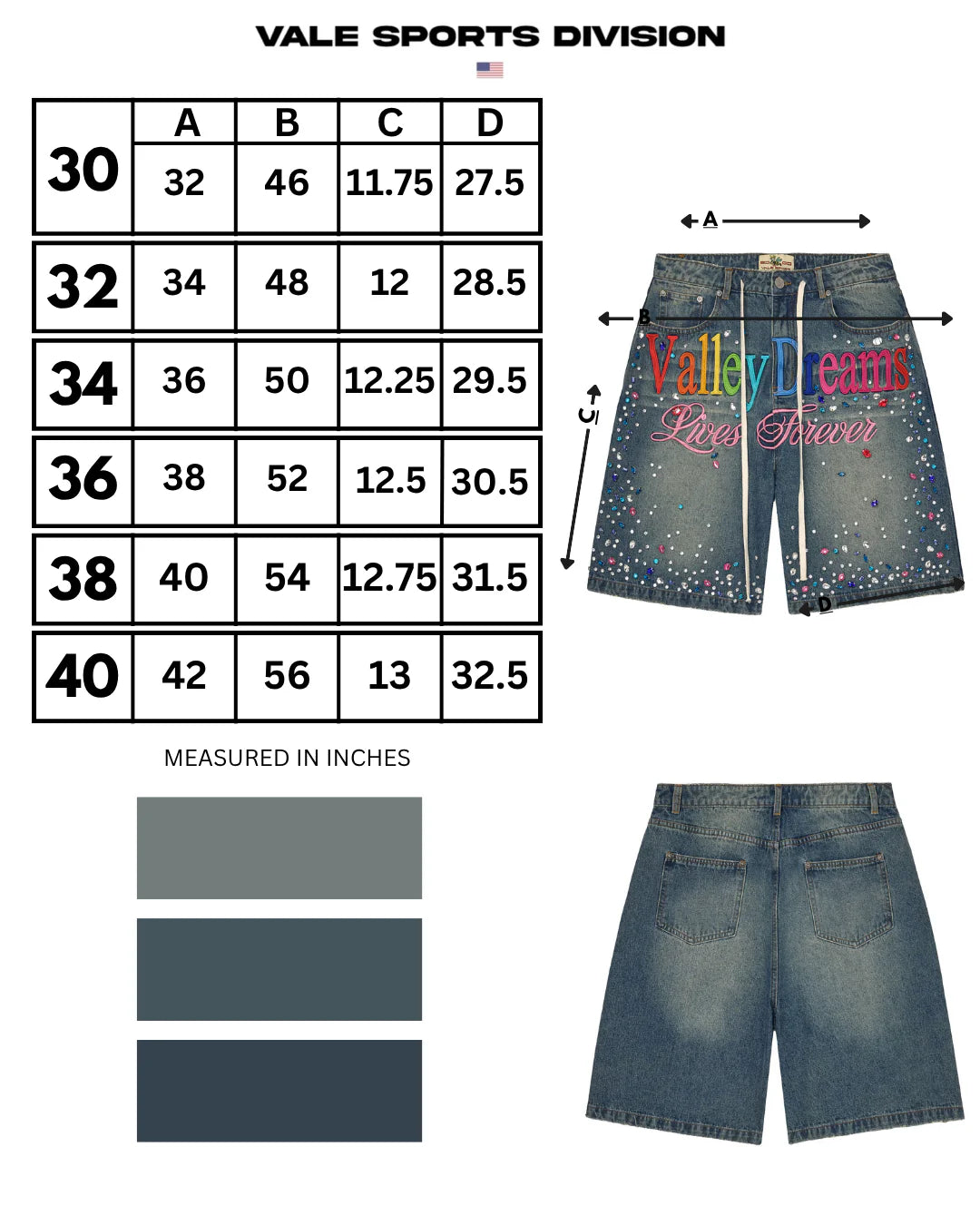 Vale Blue Ice Cream Jorts
