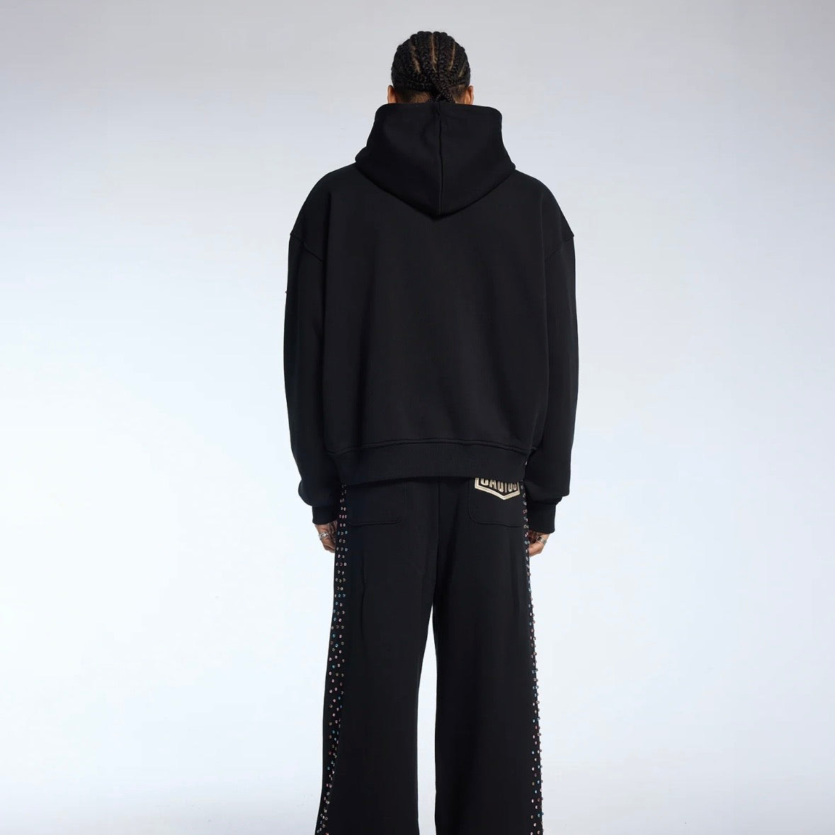 AZVA Black Crystal Cactus Zip Hoodie
