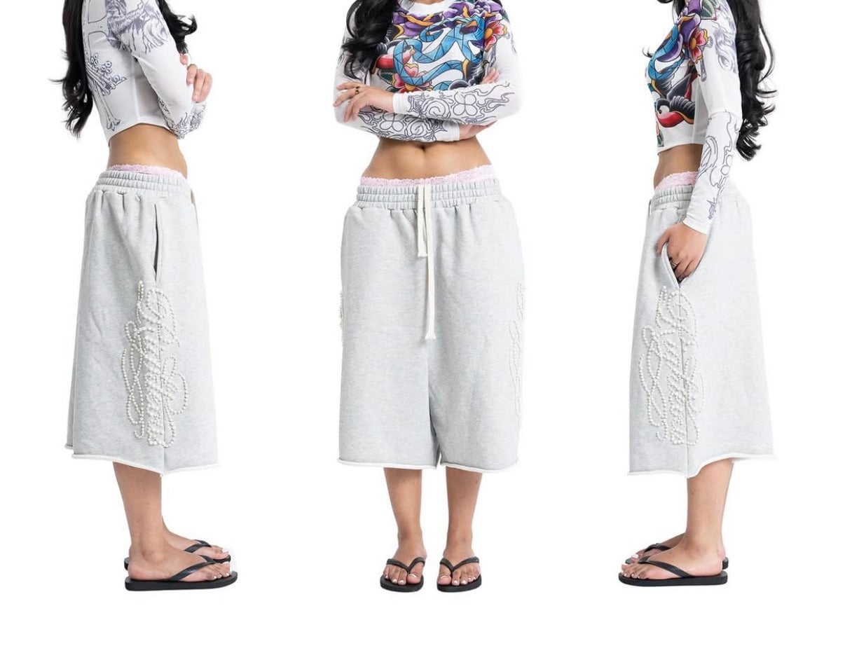 We Are Righteous Script Pearl Sweatshorts