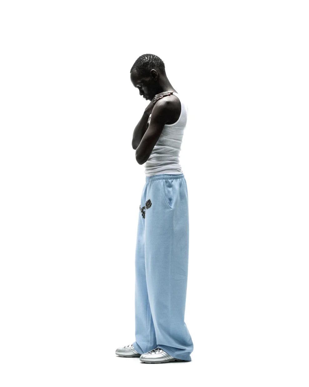 Sp5der Rock Blue Mixed Stone OG Logo Sweatpants