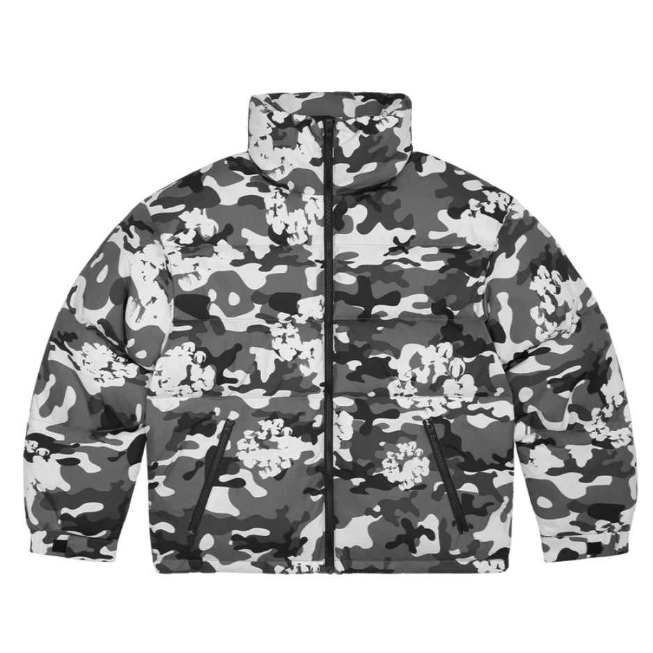 Denim Tears White Camo Cotton Wreath Puffer Jacket