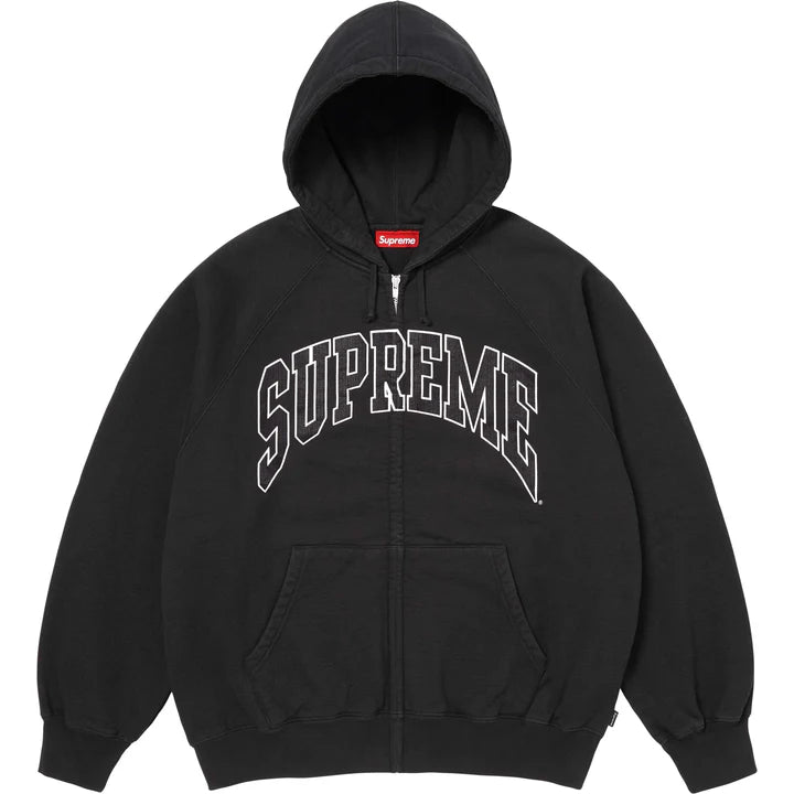 Supreme Black Cracked Raglan Zip Hoodie