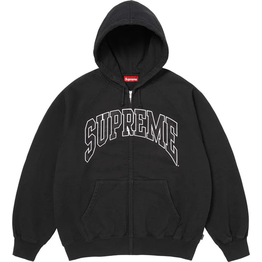 Supreme Black Cracked Raglan Zip Hoodie