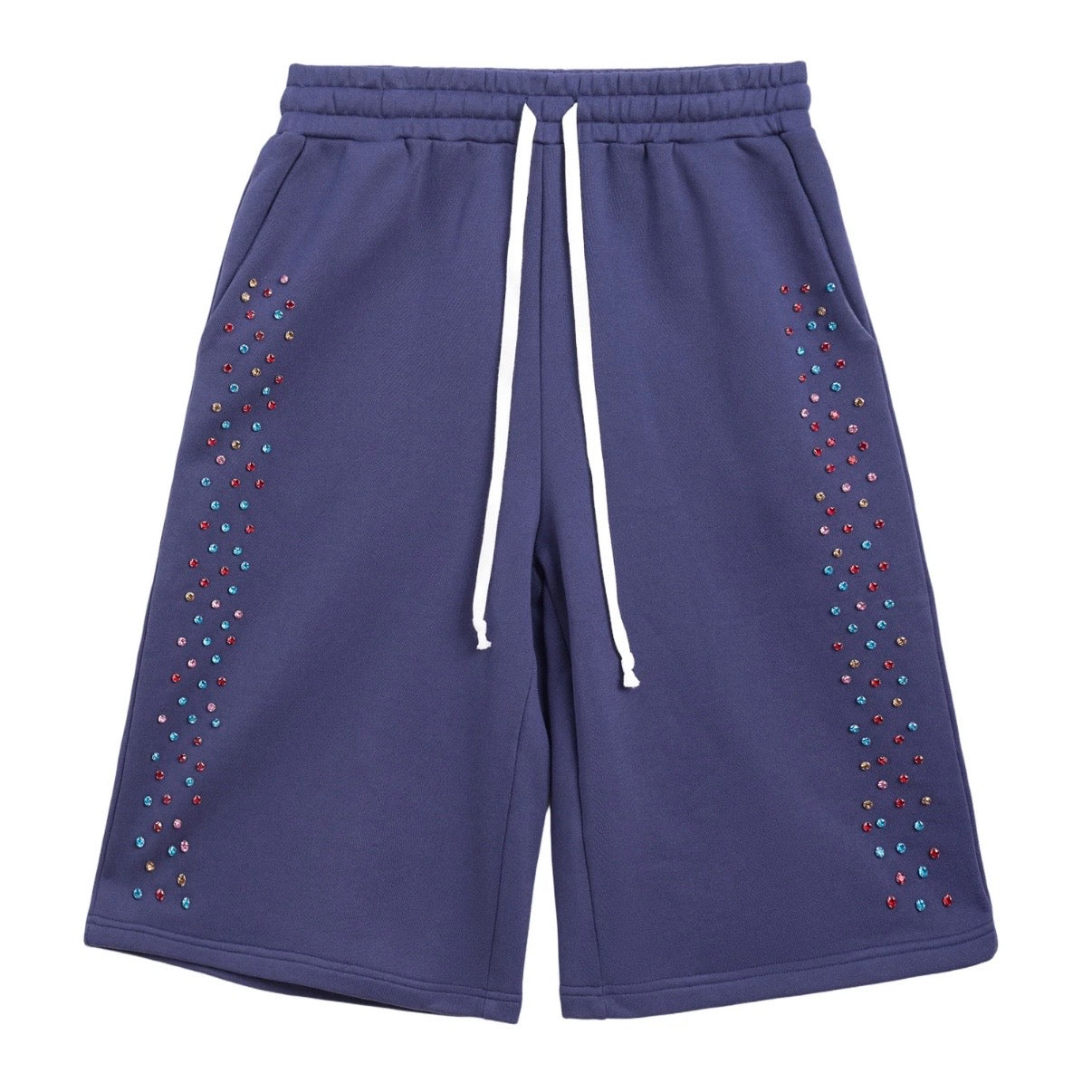 AZVA Navy Crystal Cactus Shorts