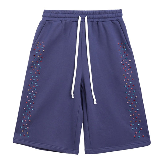 AZVA Navy Crystal Cactus Shorts