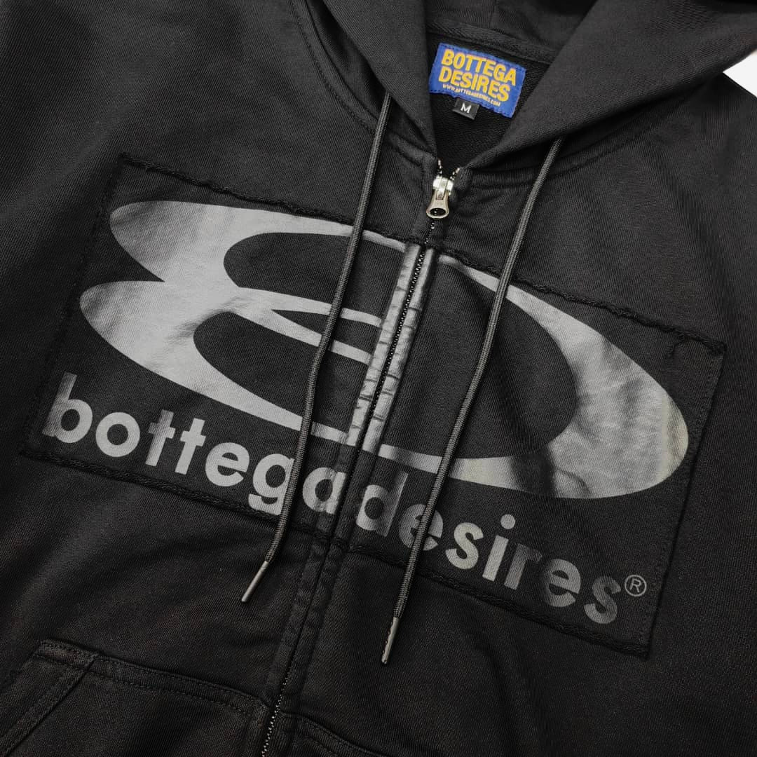 Bottega Desires Black Tech Zip Hoodie