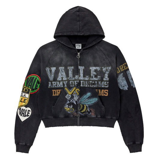 Vale Black Army Zip Hoodie