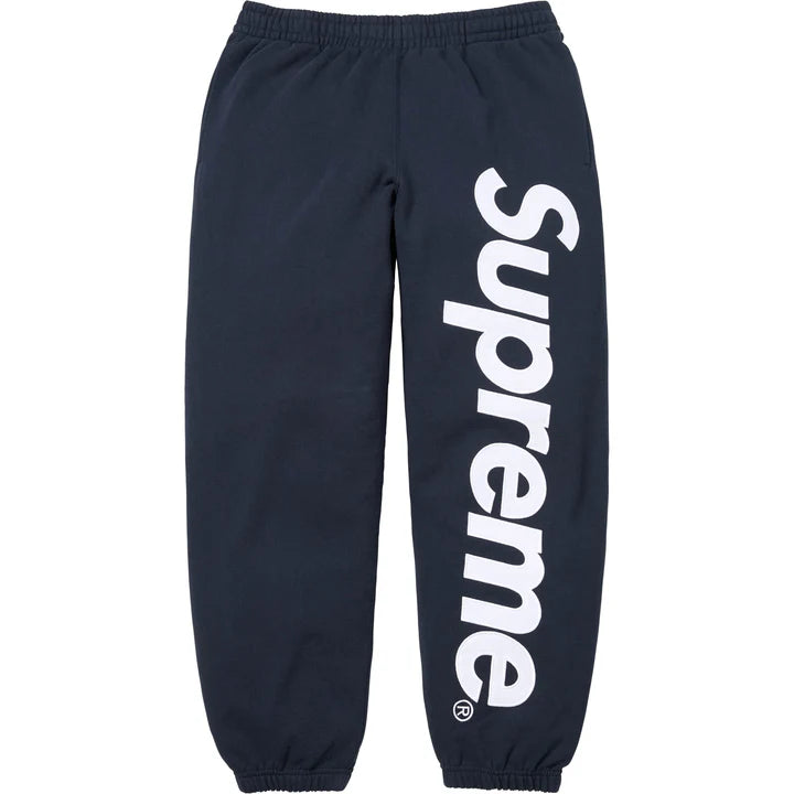 Supreme Navy Satin Applique Sweatpants