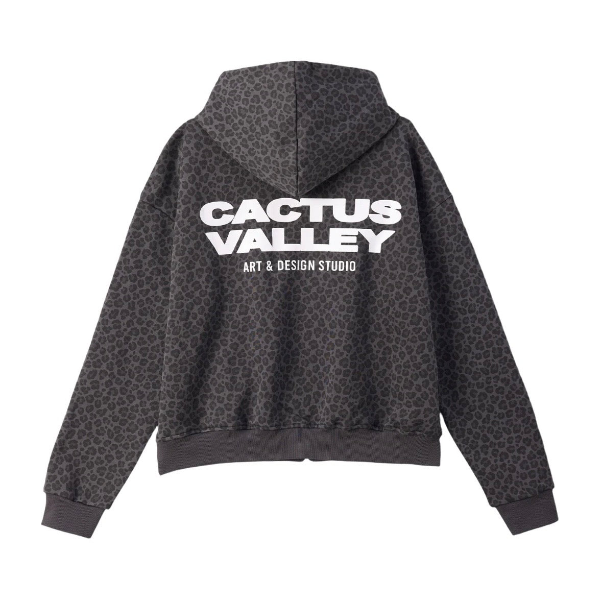 AZVA Black Leopard Art Zip Hoodie