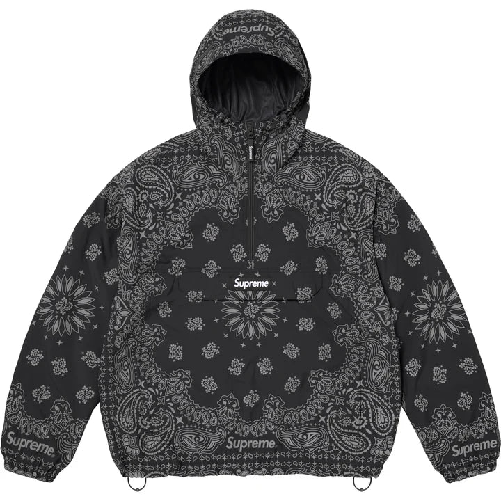 Supreme Black Reflective Bandana Anorak Jacket