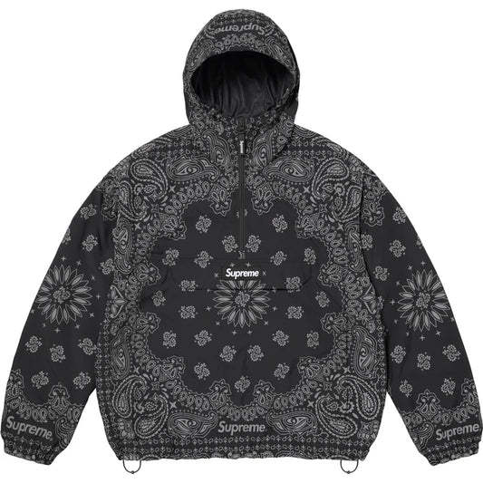Supreme Black Reflective Bandana Anorak Jacket
