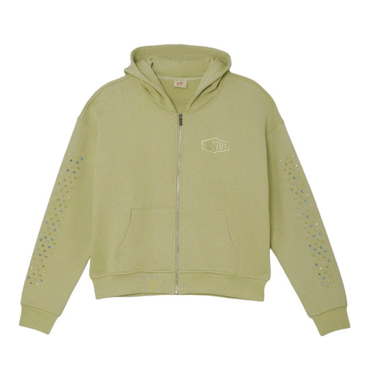 AZVA Sage Crystal Cactus Zip Hoodie