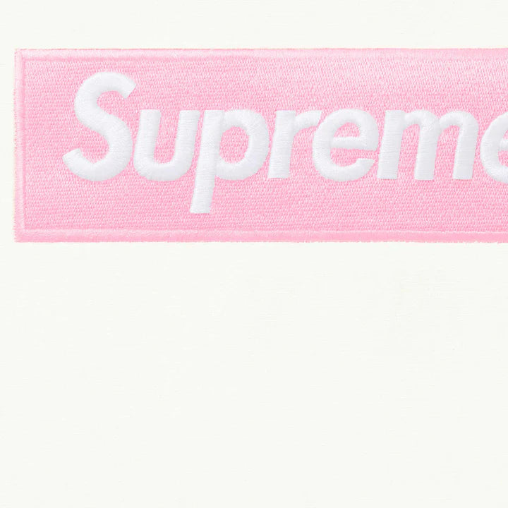 Supreme White Pink Box Logo Hoodie