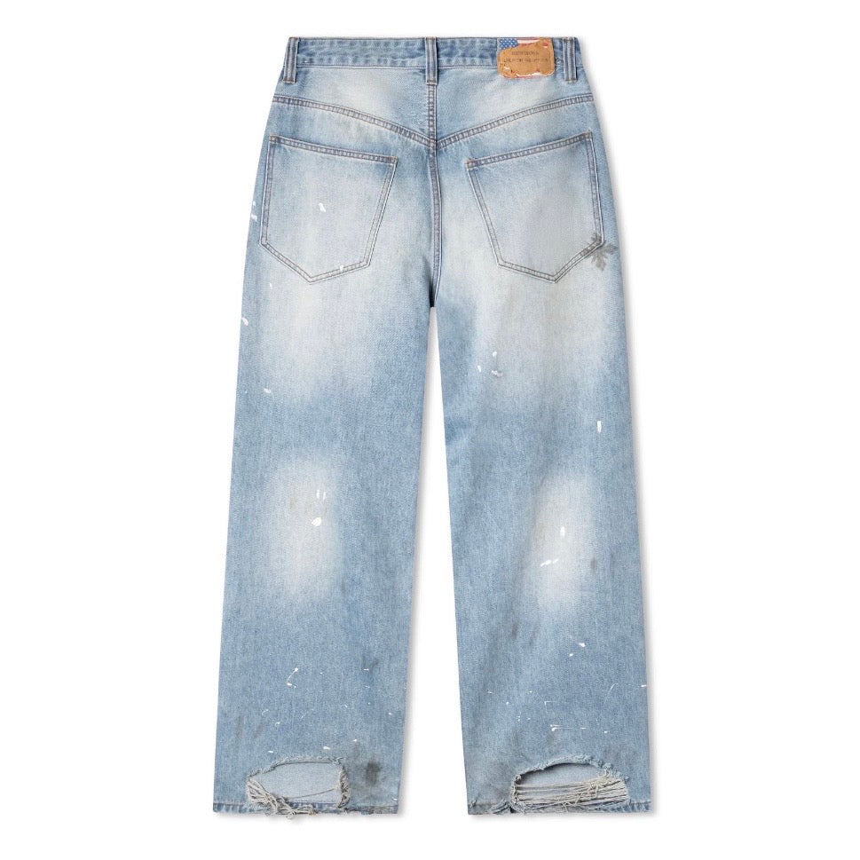 We Are Righteous Blue Dirty Denim Pants