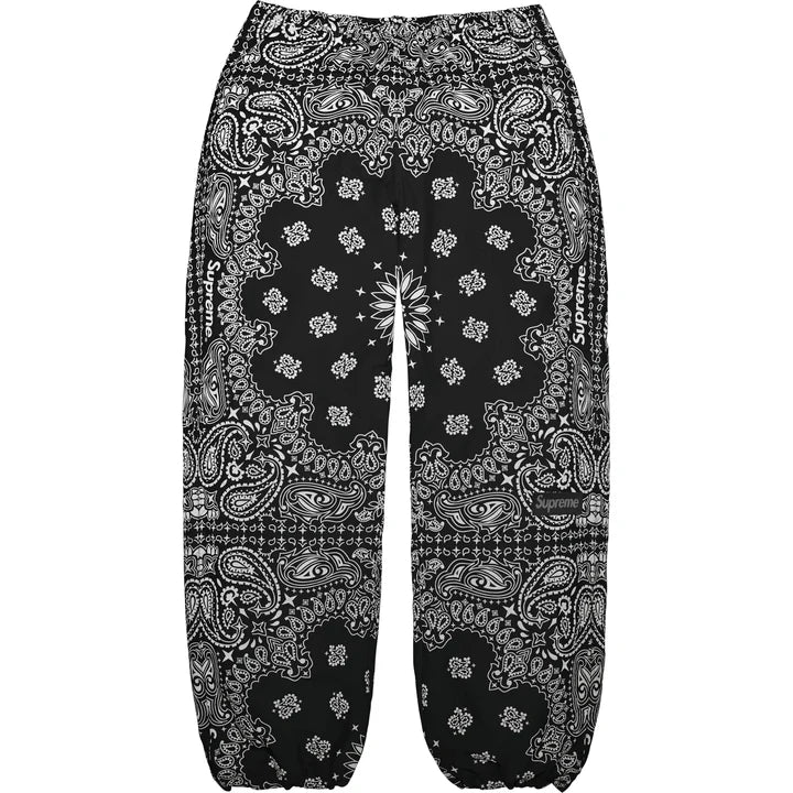Supreme Black Reflective Bandana Track Pants