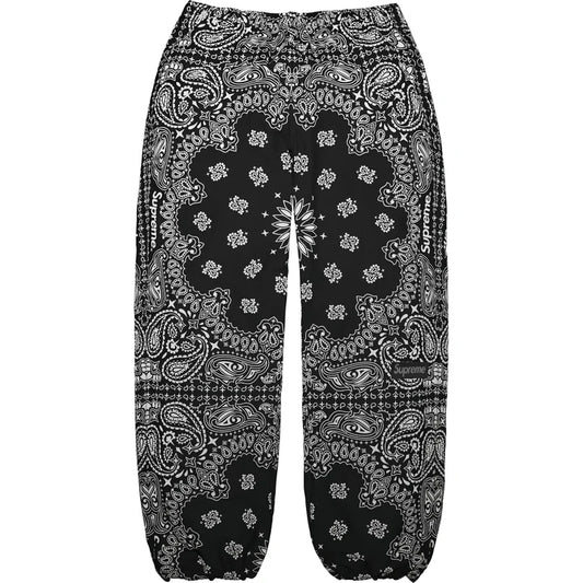Supreme Black Reflective Bandana Track Pants