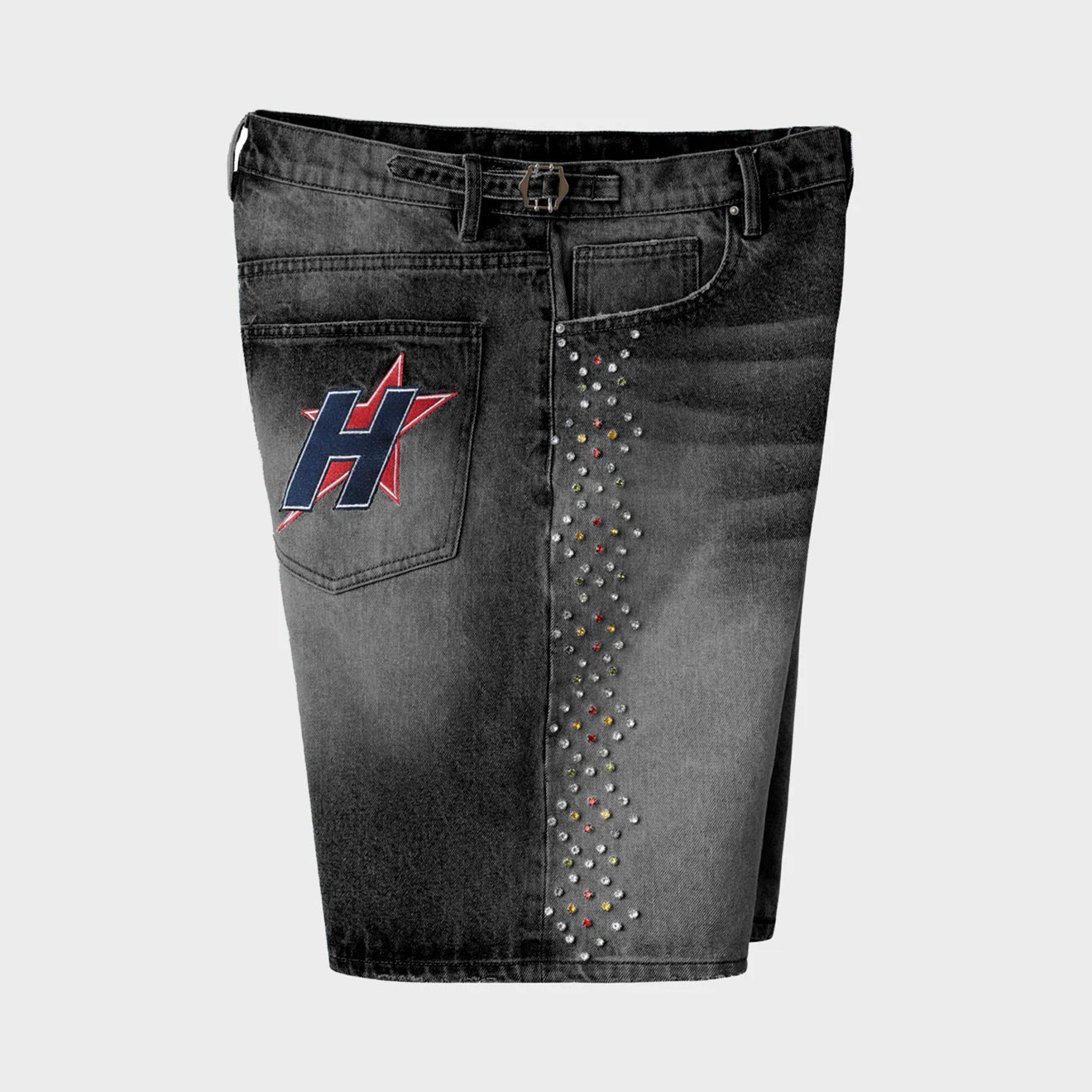 HMDD Black H-Star Crystal Jorts