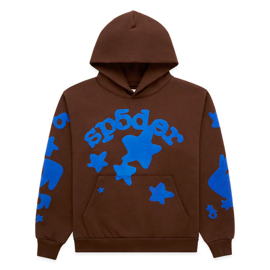 Sp5der Brown Blue Beluga V2 Hoodie