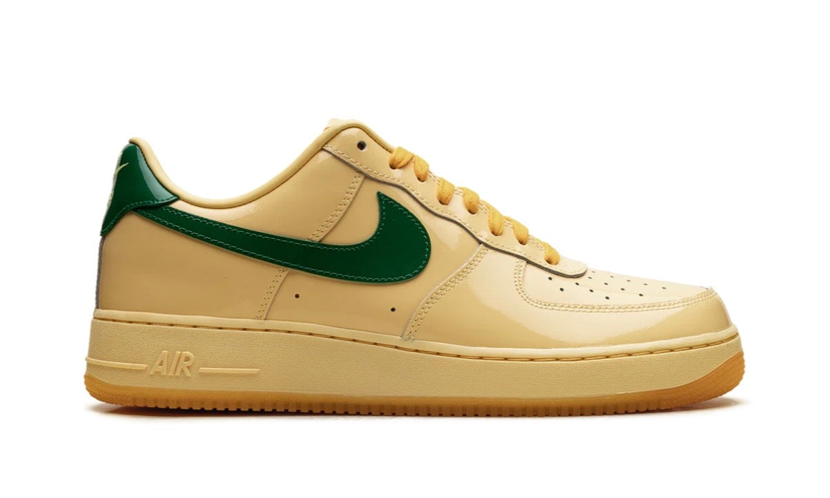 Nike Air Force 1 Patent Leather Topaz Gold Pine Green