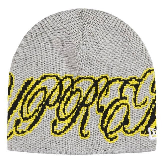 Supreme New Era Grey Cursive Beanie