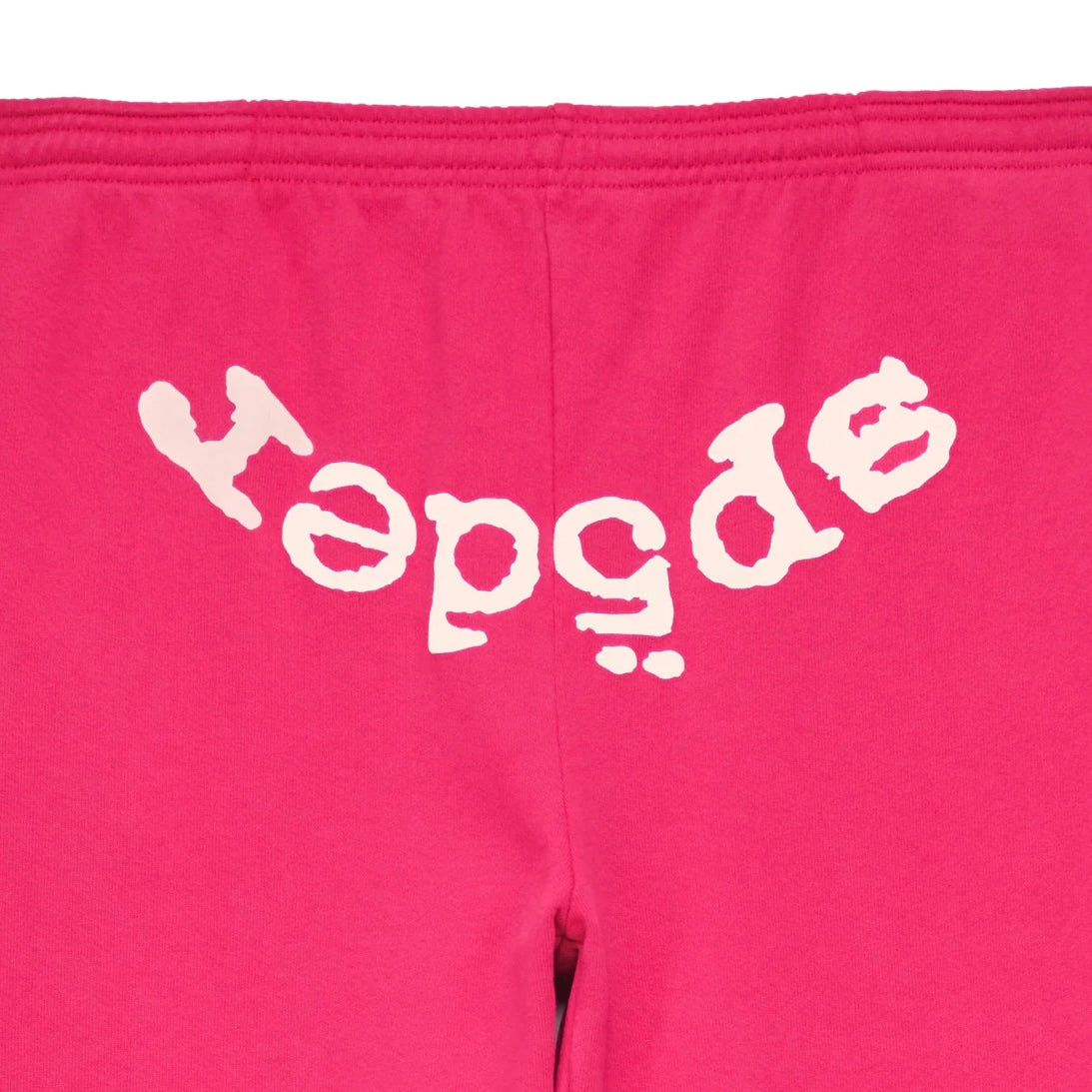Sp5der Pink White Legacy Sweatpants Close