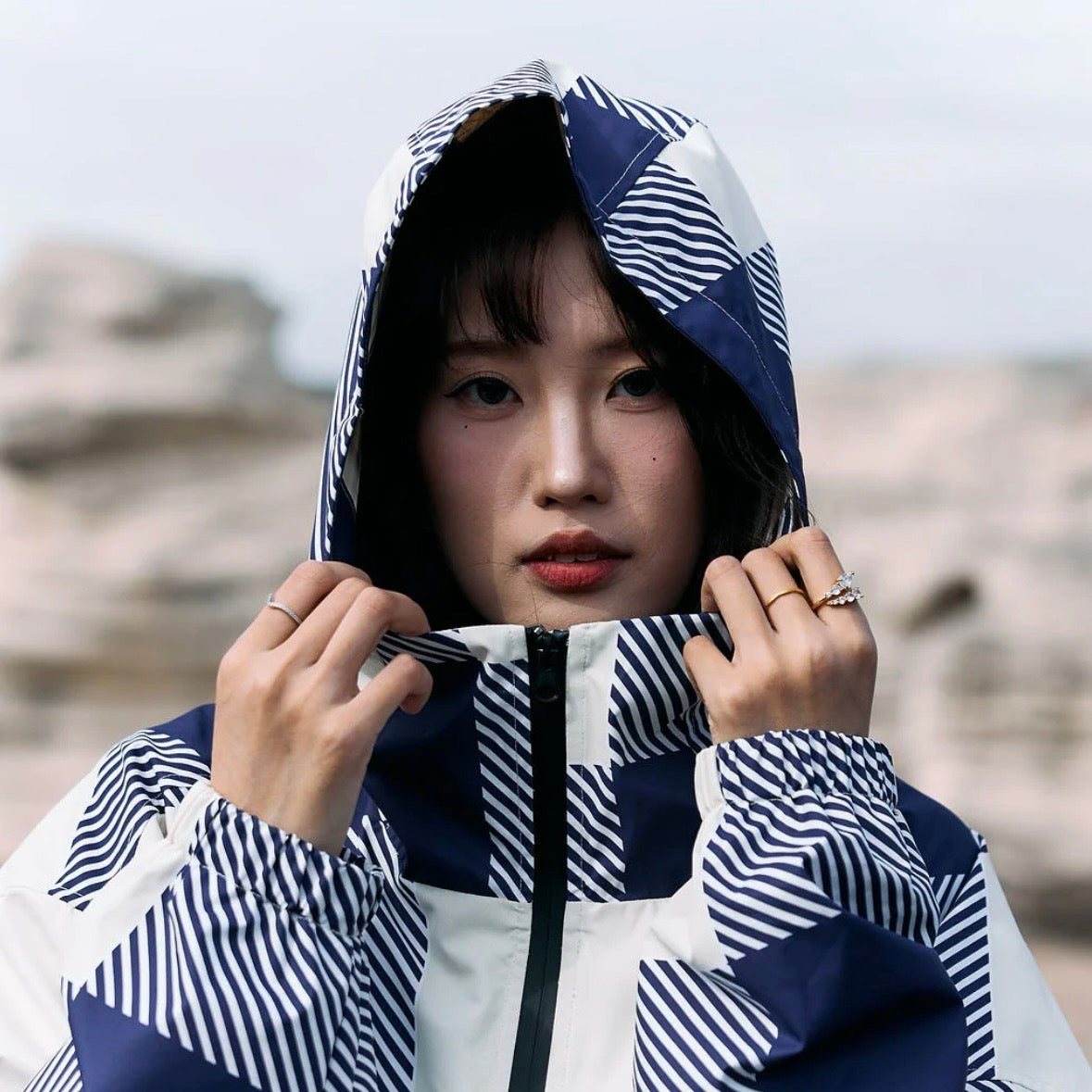 AZVA Checkered Windbreaker