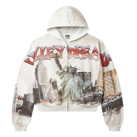 Vale White NYC Zip Hoodie