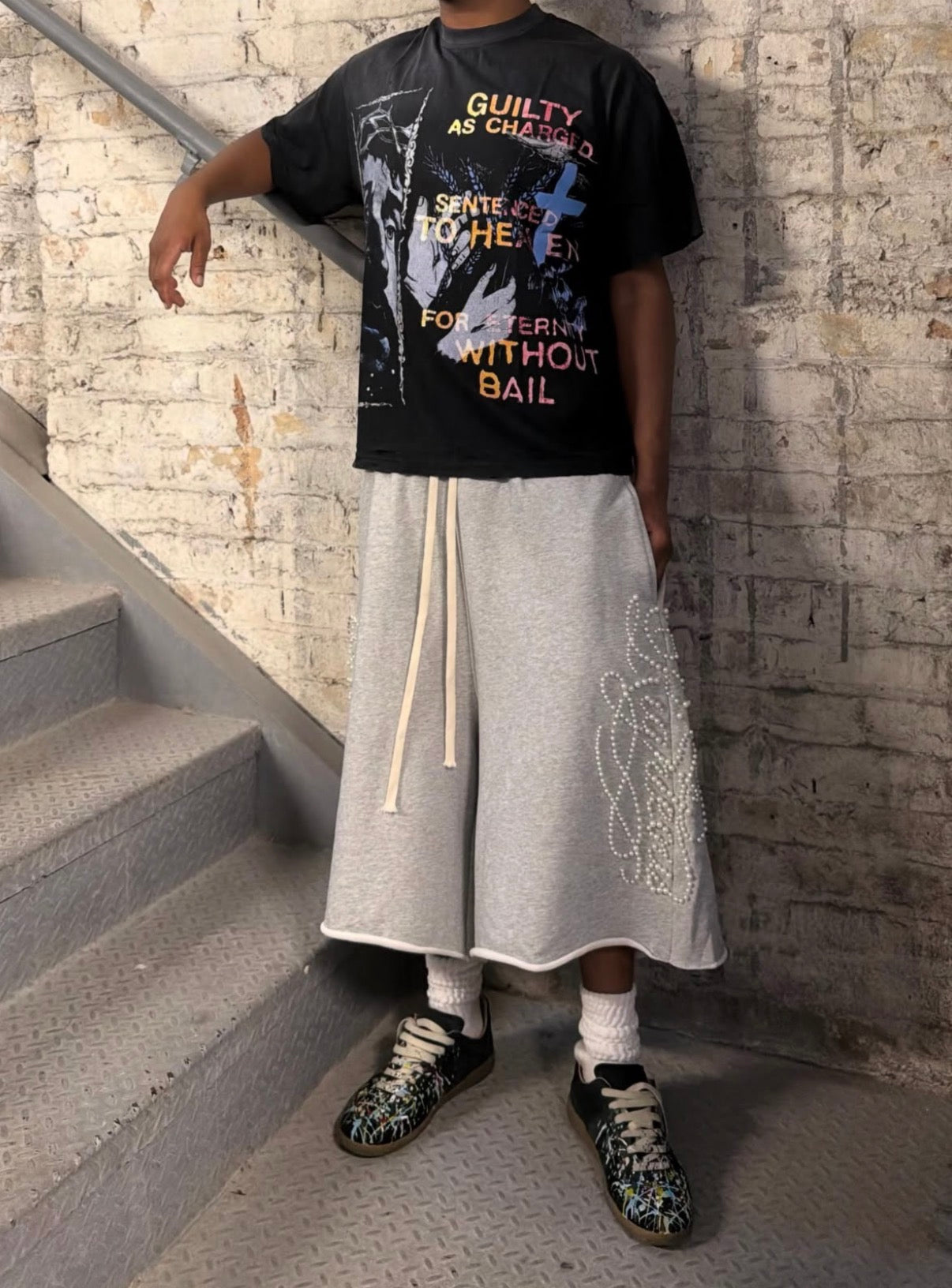 We Are Righteous Script Pearl Sweatshorts