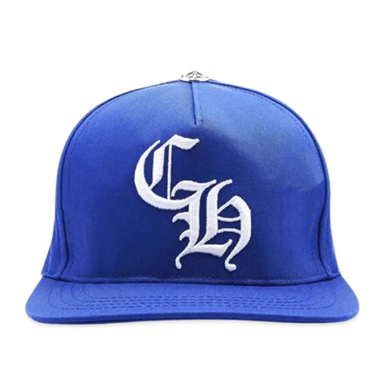 Chrome Hearts Blue White 6 Panel Snapback Hat