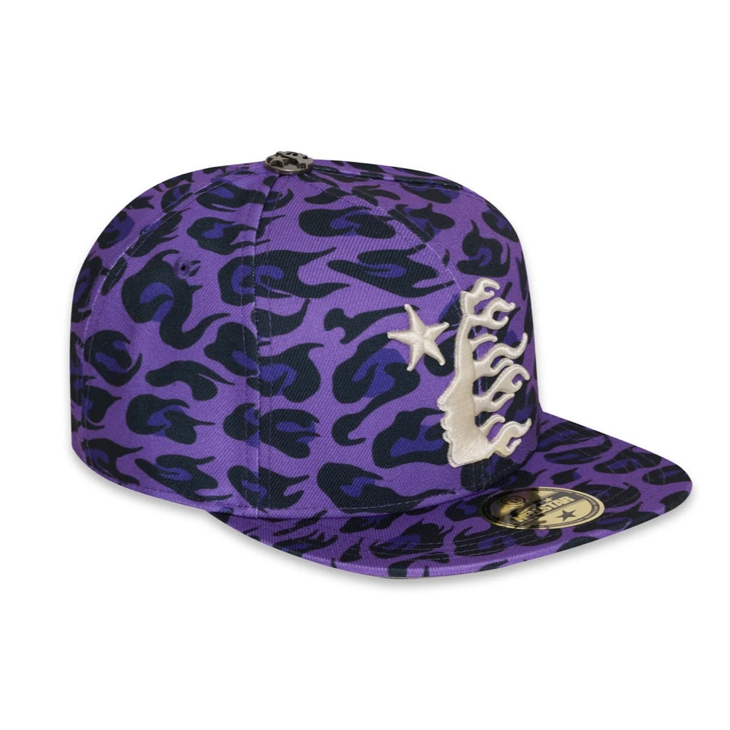 Hellstar Purple Cheetah Snapback Hat