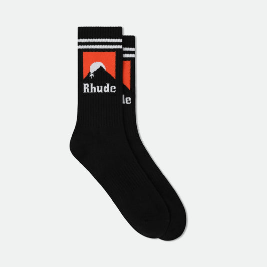 Rhude Black Orange Moonlight Socks