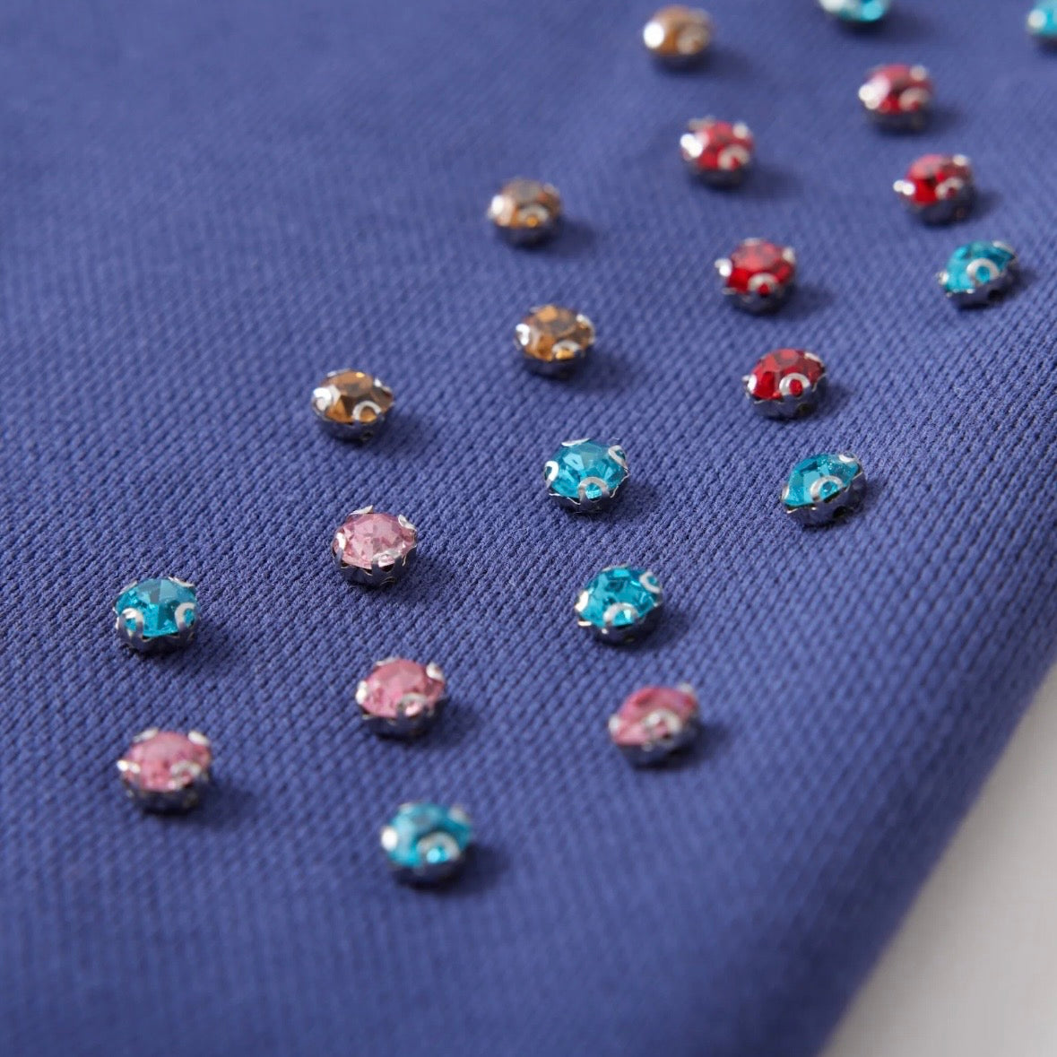 AZVA Navy Crystal Cactus Zip Hoodie