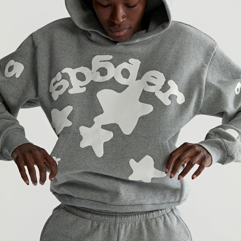 Sp5der Dark Heather Grey Beluga Hoodie