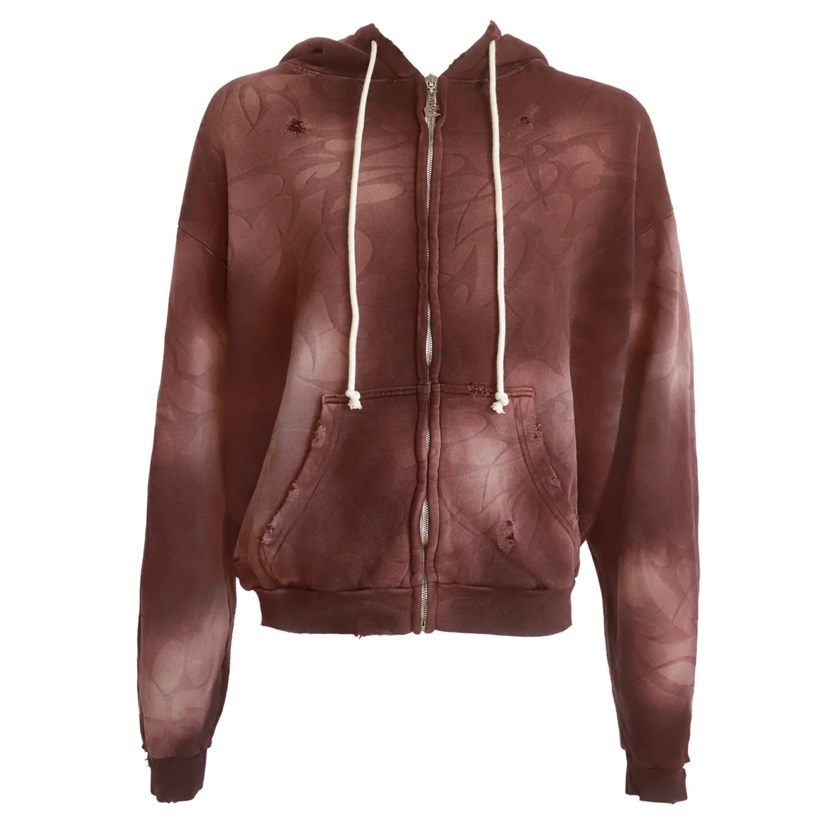 Hellstar Brown Tribal Laser Zip Hoodie