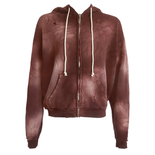 Hellstar Brown Tribal Laser Zip Hoodie