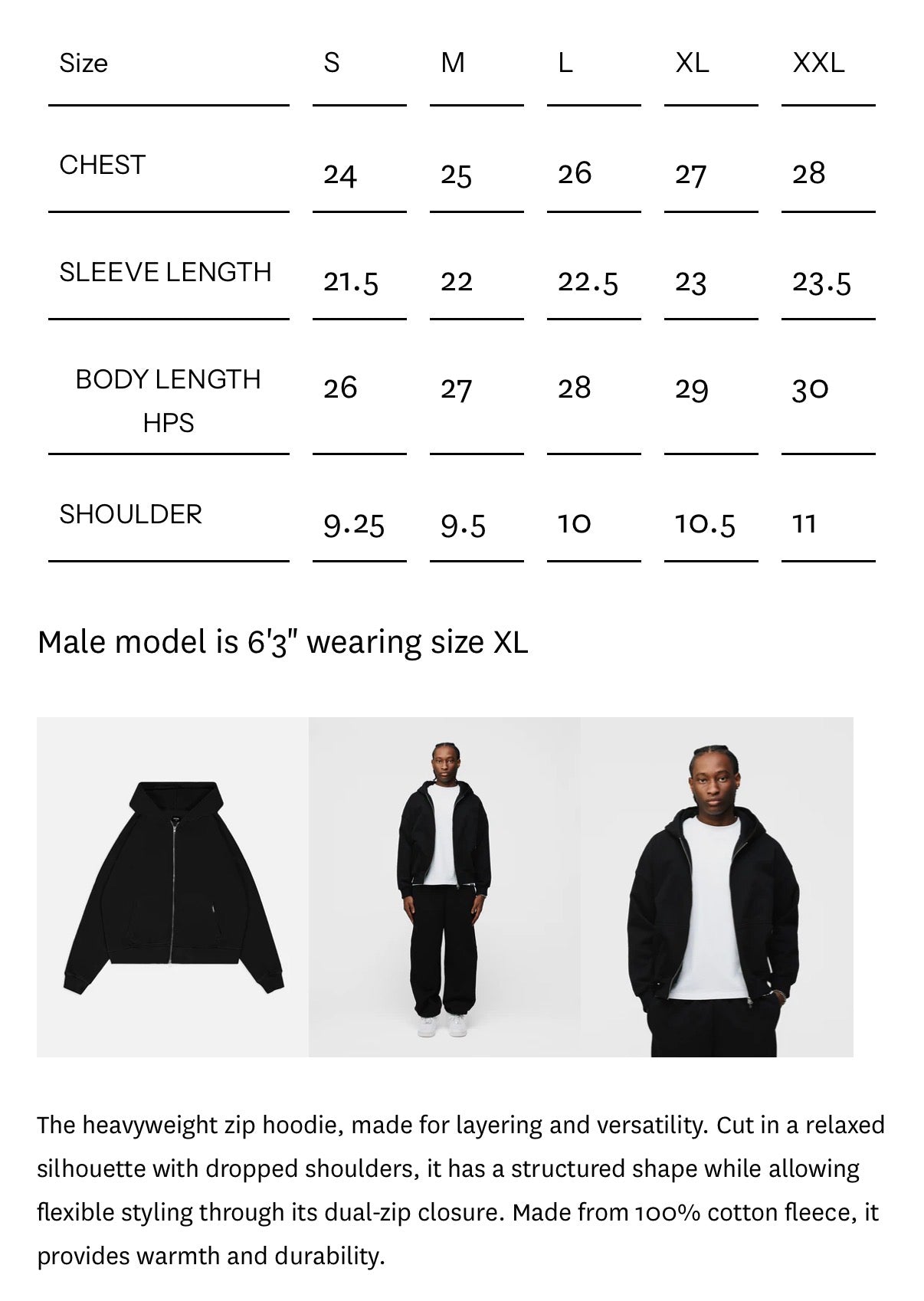 Hours Black Blank Zip Hoodie