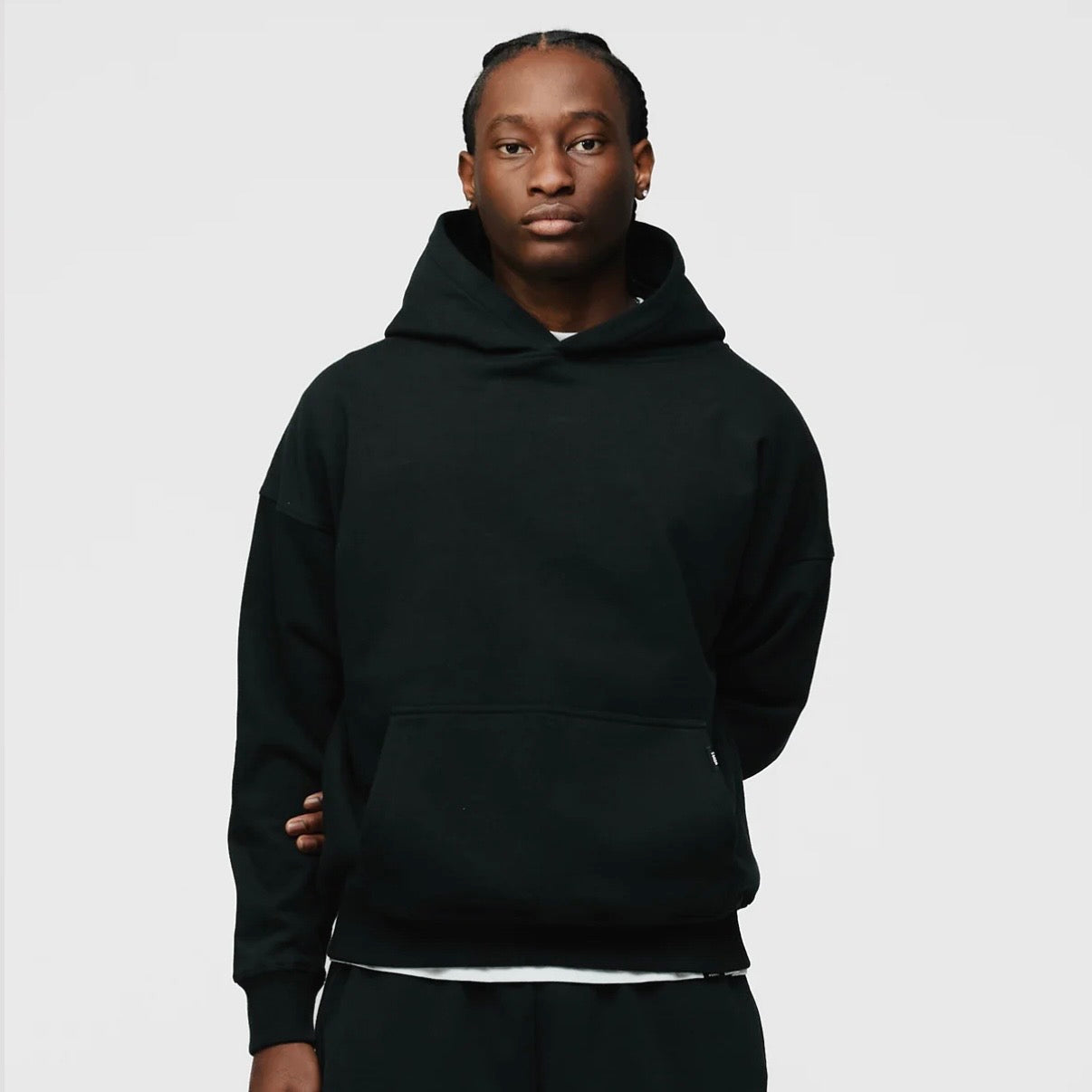 Hours Black Blank Hoodie