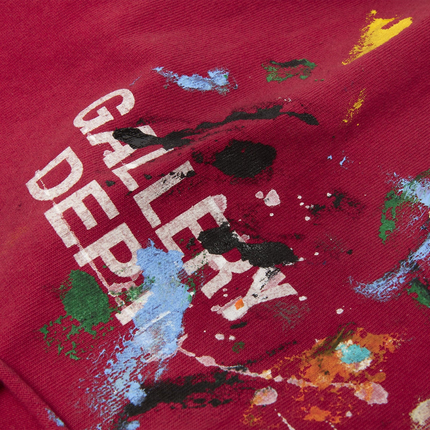 Gallery Dept Red Paint Insomnia Shorts Close Up Side Logo
