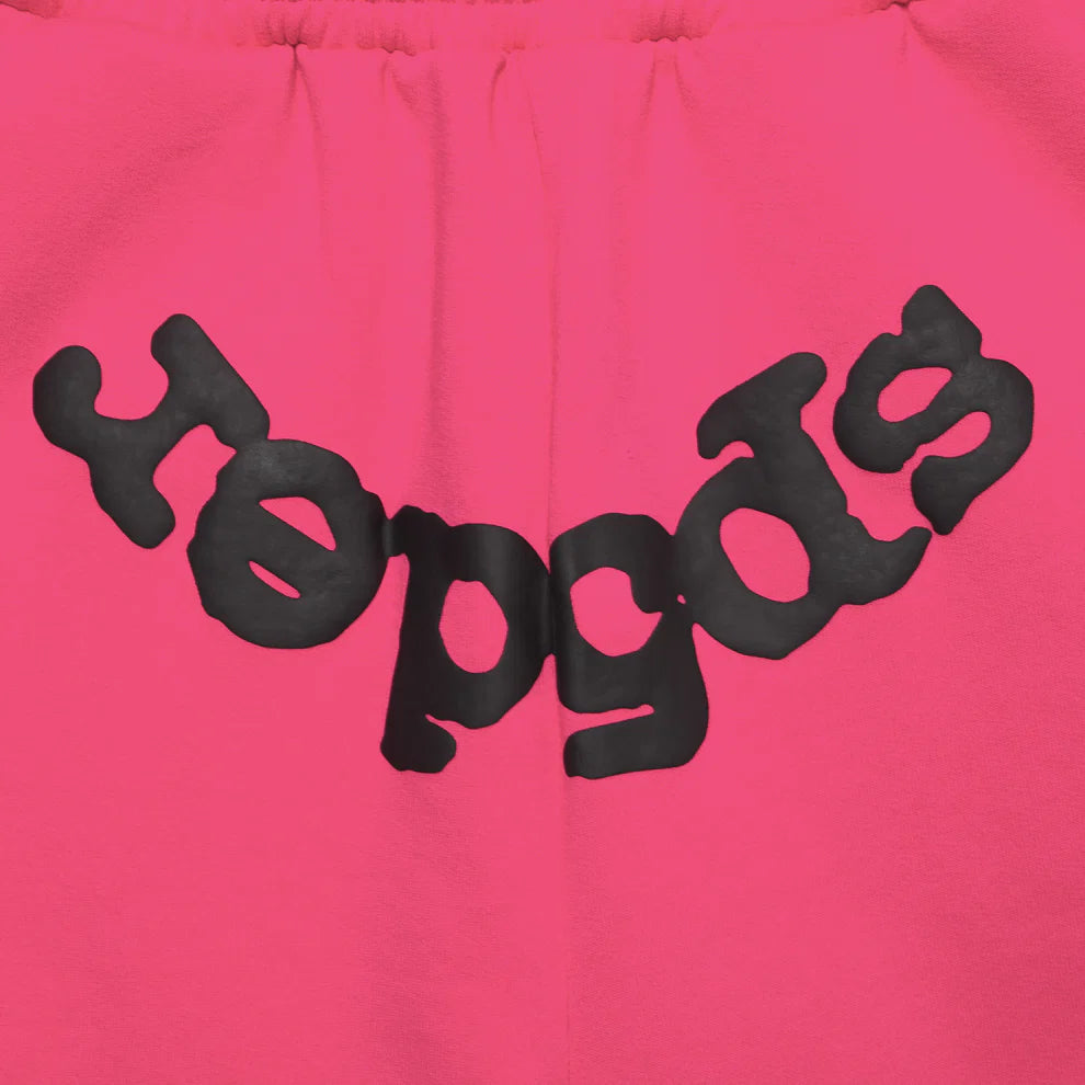 Sp5der Pink Black Beluga Sweat Shorts