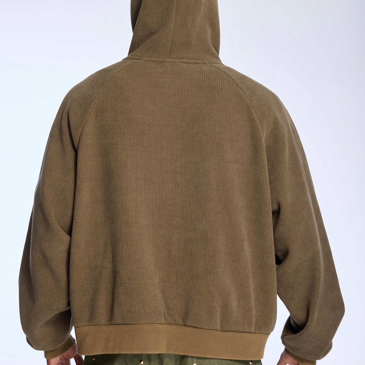 AZVA Brown Waffle Zip Hoodie