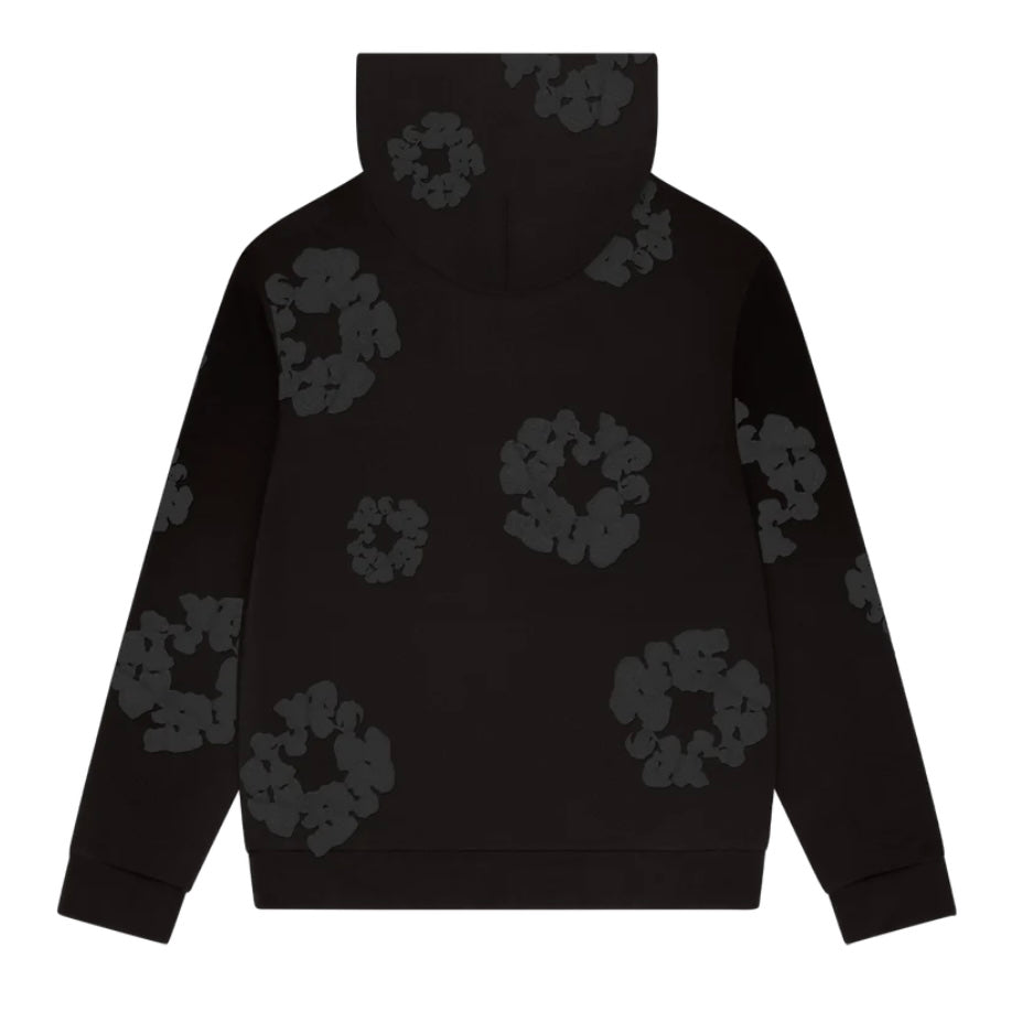Denim Tears Faded Black Mono Cotton Wreath Hoodie