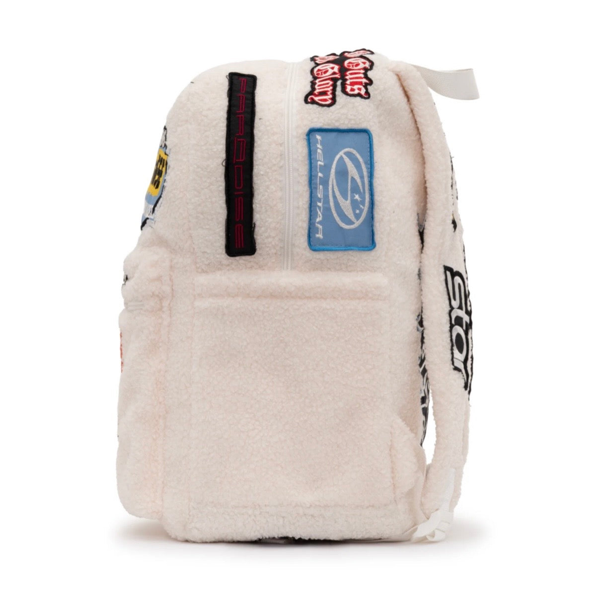 Hellstar White Sherpa Patchwork Backpack