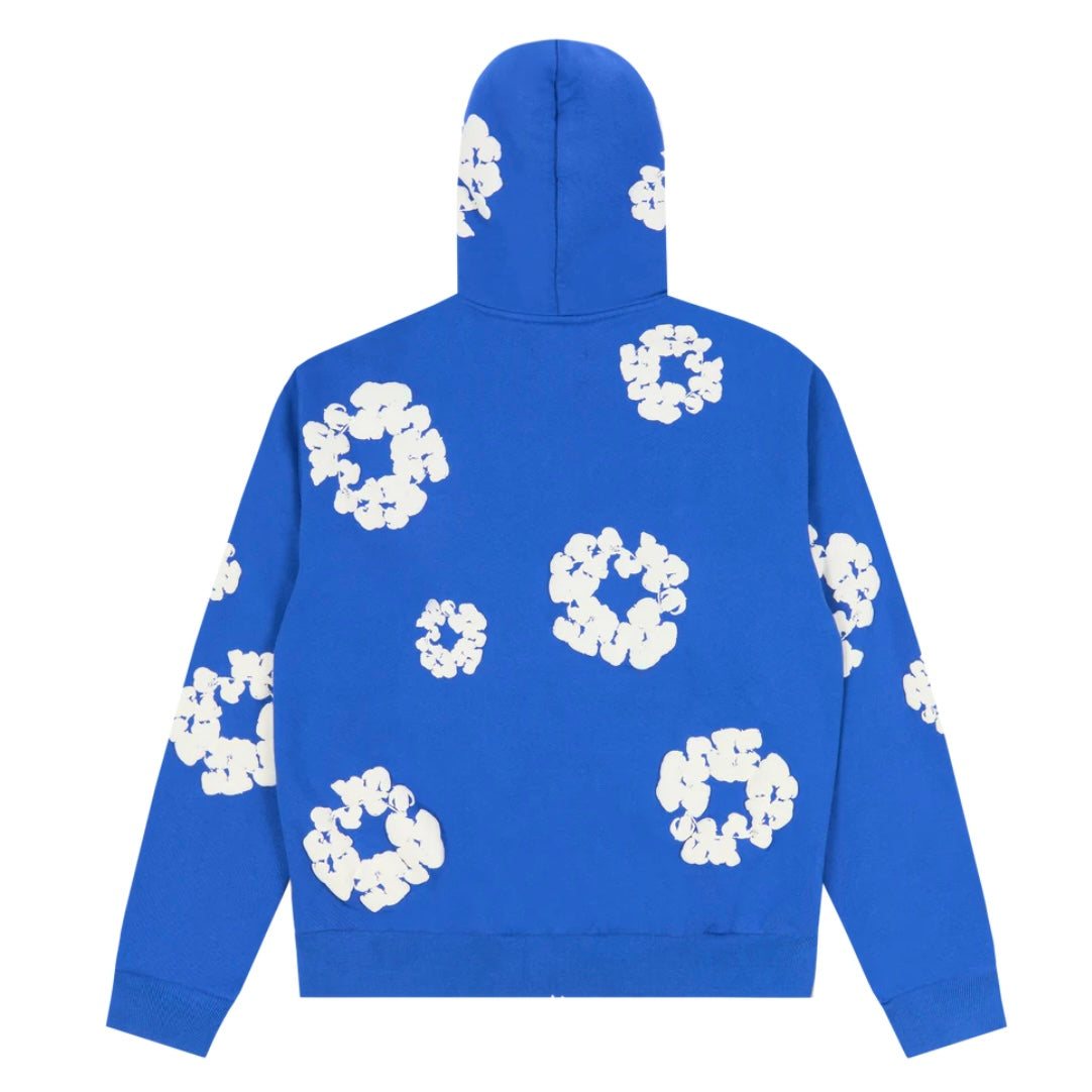Denim Tears Blue Cotton Wreath Zip Hoodie