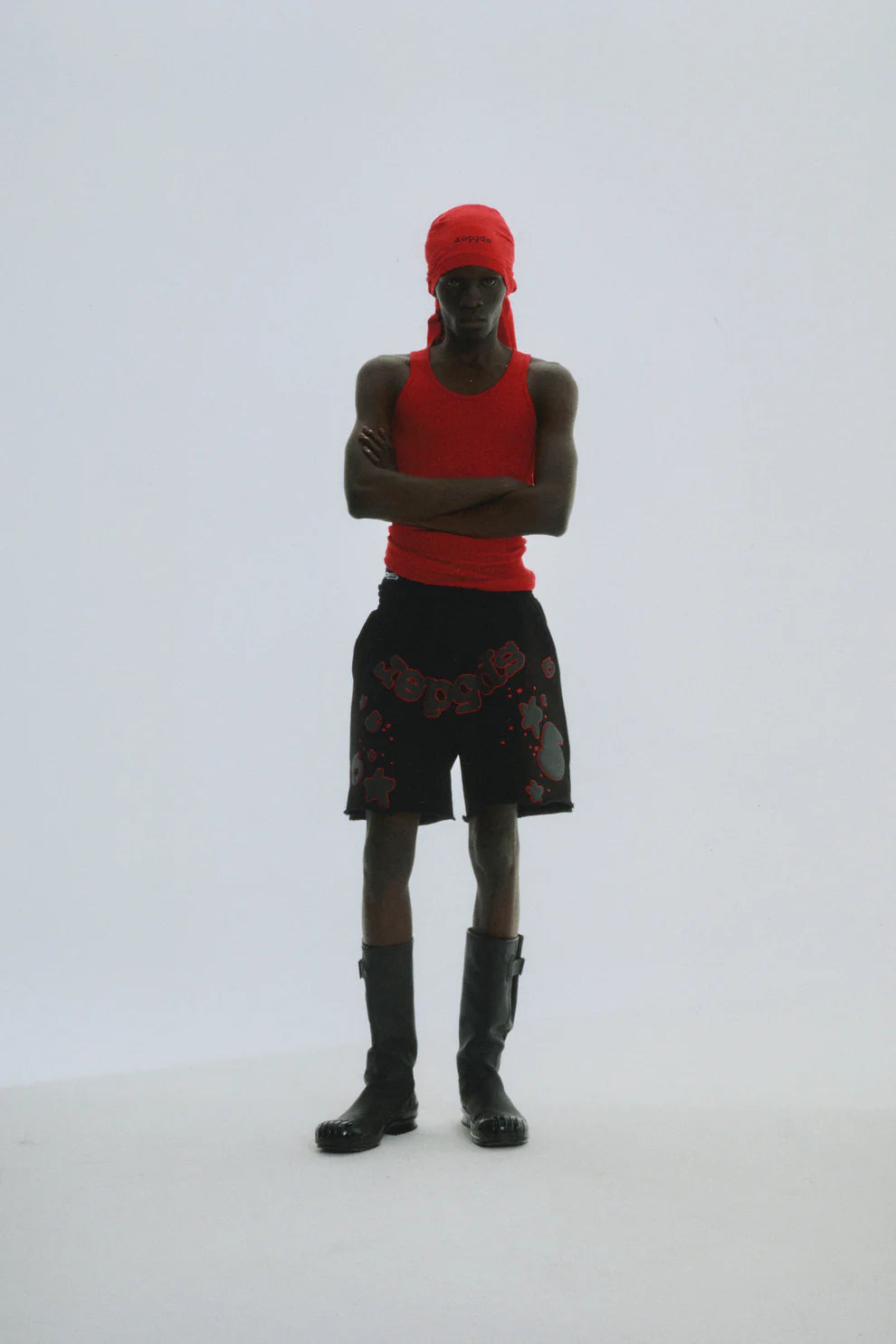 Sp5der Black Red Beluga Outline Shorts